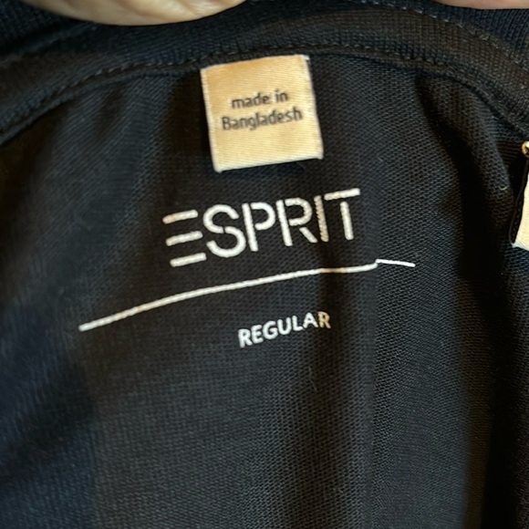 Espirit Black floral pocket detail crewneck unisex T-shirt Sz XL - Picture 5 of 13